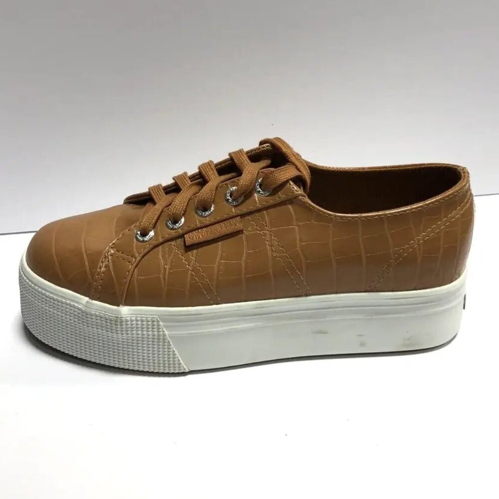 Superga Women's 2790 Sneaker Tan Croc Size 6.5 M